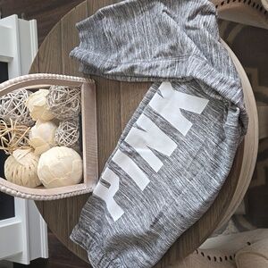 Pink Logo Gray Sweatpants